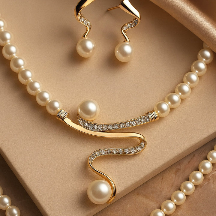 Komplet z naravnih s necklace in uhani.